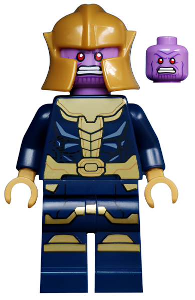 Минифигурка Lego Thanos - Dark Blue Legs Printed, Dark Blue Arms, Pearl Gold Helmet sh613 U